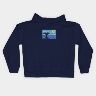 A Whale tail sticking out of the ocean Kids Hoodie